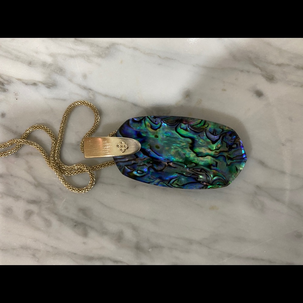 Kendra Scott Abalone shell long necklace in gold